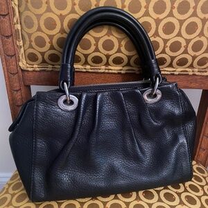 Neri Karra Italian leather black bag medium- Mini size cute duffle